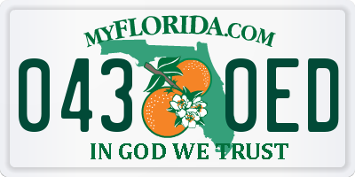 FL license plate 0430ED