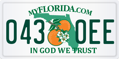FL license plate 0430EE