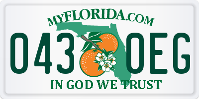 FL license plate 0430EG