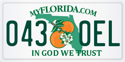 FL license plate 0430EL