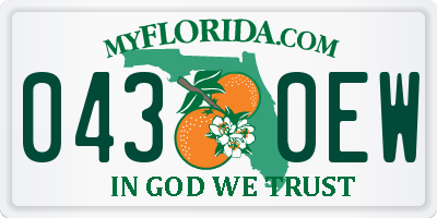 FL license plate 0430EW