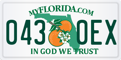 FL license plate 0430EX