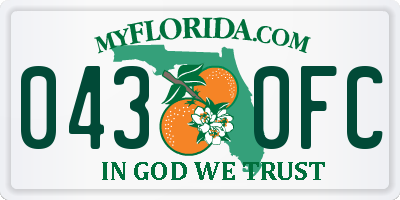 FL license plate 0430FC
