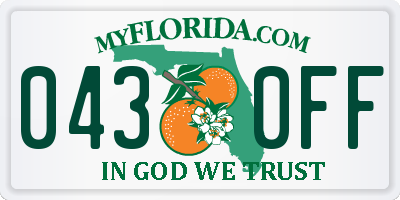 FL license plate 0430FF