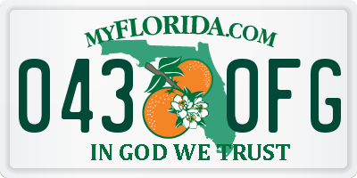FL license plate 0430FG