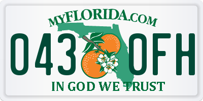 FL license plate 0430FH