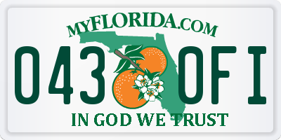 FL license plate 0430FI