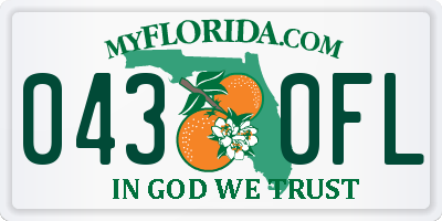FL license plate 0430FL