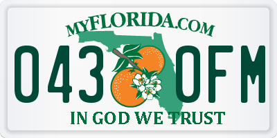 FL license plate 0430FM