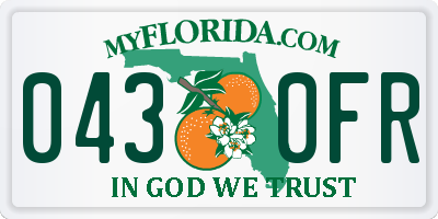 FL license plate 0430FR