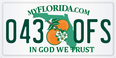 FL license plate 0430FS