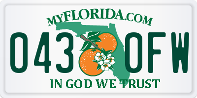 FL license plate 0430FW