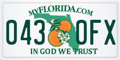 FL license plate 0430FX