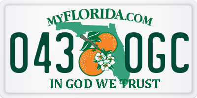 FL license plate 0430GC