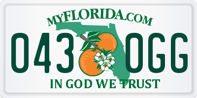 FL license plate 0430GG