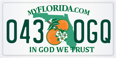 FL license plate 0430GQ
