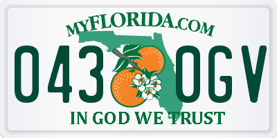 FL license plate 0430GV