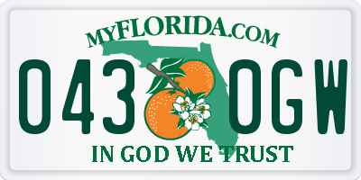 FL license plate 0430GW
