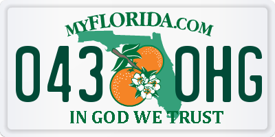 FL license plate 0430HG