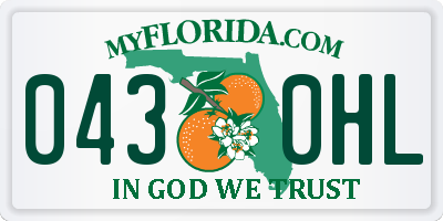 FL license plate 0430HL