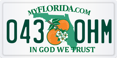 FL license plate 0430HM