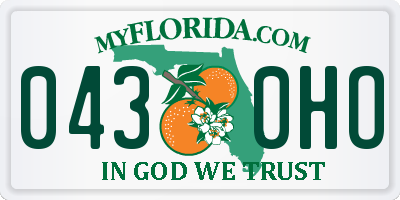 FL license plate 0430HO