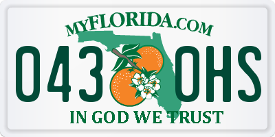 FL license plate 0430HS