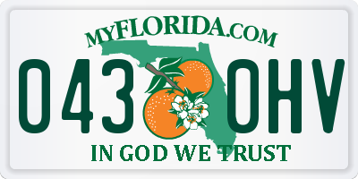 FL license plate 0430HV