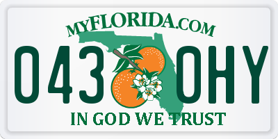FL license plate 0430HY