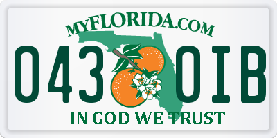 FL license plate 0430IB