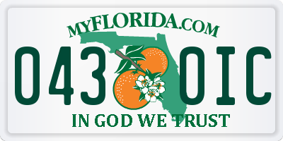 FL license plate 0430IC