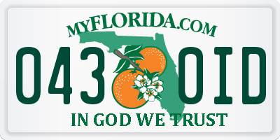 FL license plate 0430ID