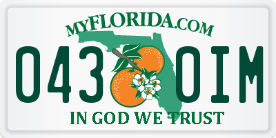 FL license plate 0430IM