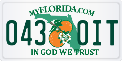 FL license plate 0430IT