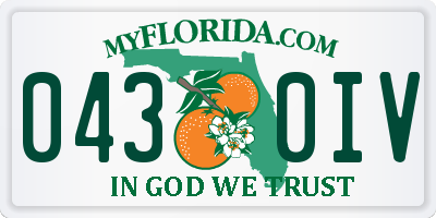 FL license plate 0430IV