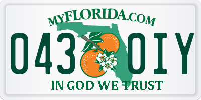 FL license plate 0430IY