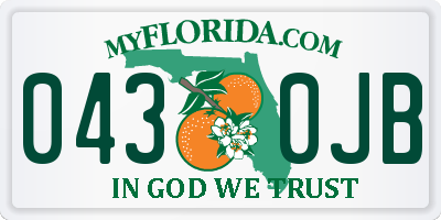 FL license plate 0430JB
