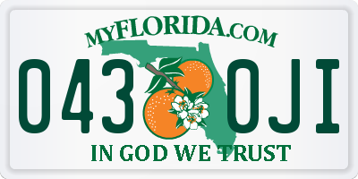 FL license plate 0430JI