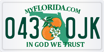FL license plate 0430JK