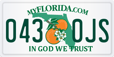 FL license plate 0430JS