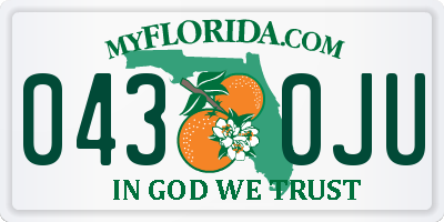 FL license plate 0430JU