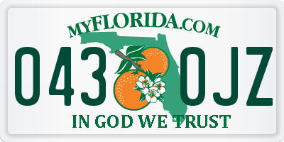 FL license plate 0430JZ