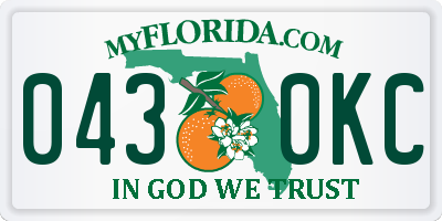FL license plate 0430KC
