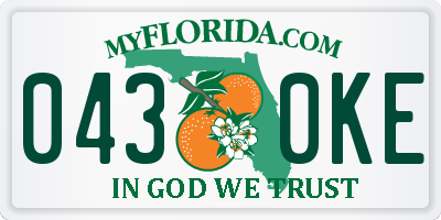 FL license plate 0430KE