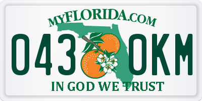 FL license plate 0430KM