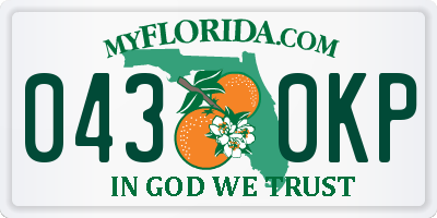 FL license plate 0430KP