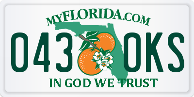 FL license plate 0430KS