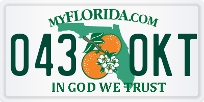 FL license plate 0430KT