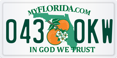 FL license plate 0430KW