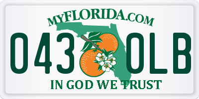 FL license plate 0430LB
